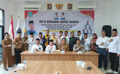 foto depan kika: Kepala KUA Pamulang Drs. H. Khaerudin, Ketua FKUB Fachruddin Zuhri, ASDA I Drs. H. Dadang Raharja, M.Si., dan Kanit. Bimas. POLSEK Pamulang AKP. Parno.